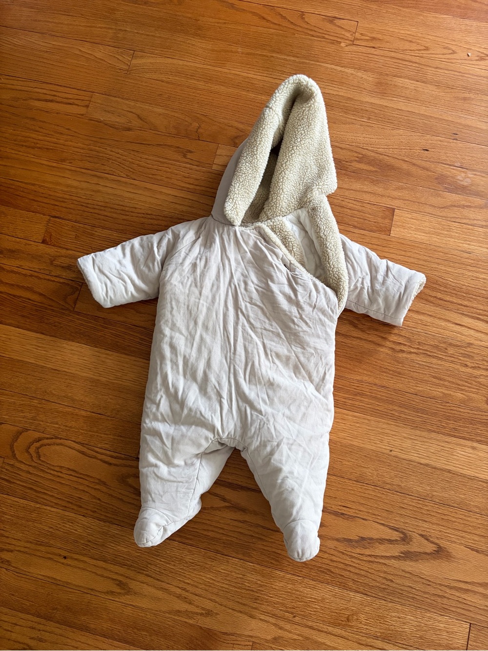 Bonpoint Cream Hooded Sherpa-Lined‎ One-Piece Snowsuit 6M
